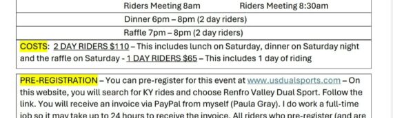 Renfro Valley Dual Sport Ride